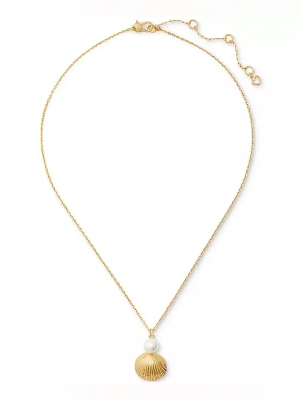 Kate Spade Gold-Tone Reef Treasure Imitation Pearl & Shell Mini Pendant Necklace
